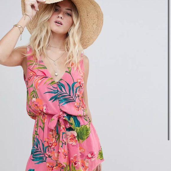 Billabong Other - Billabong Button Front Beach Playsuit